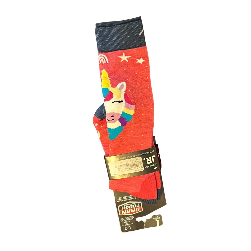 Darn Tough Jr Magic Mountain Unicorn Socks Over-the-Calf Raspberry Large 3-6